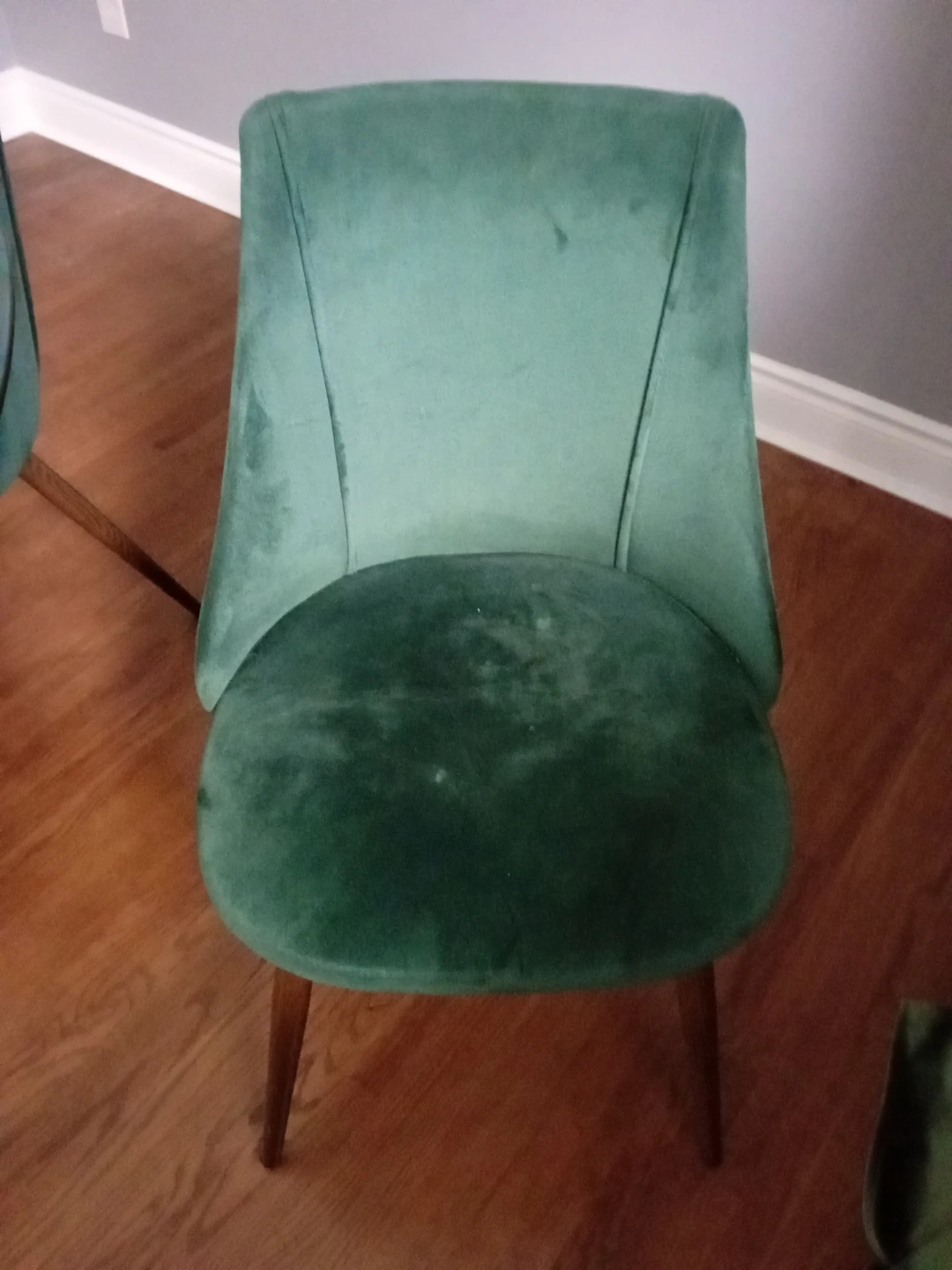 Glass Top Dining Table with 4 Green Velvet Chairs - photo 3