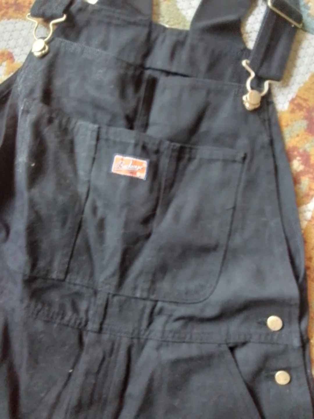 Vintage Buckeye Black Cotton Canvas Bib Overalls (Size 34) - photo 3