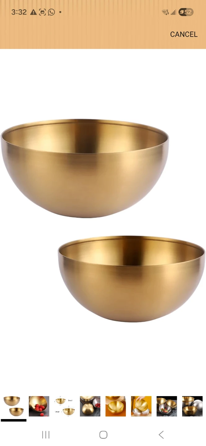Gold Stainless Steel Mixing Bowl - photo 2