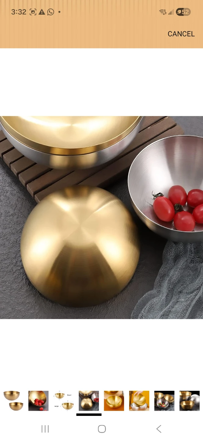 Gold Stainless Steel Mixing Bowl - photo 4