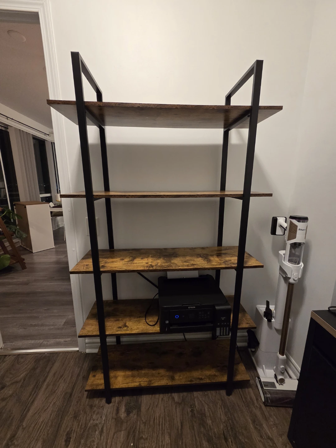 Industrial Style 4-Tier Bookshelf