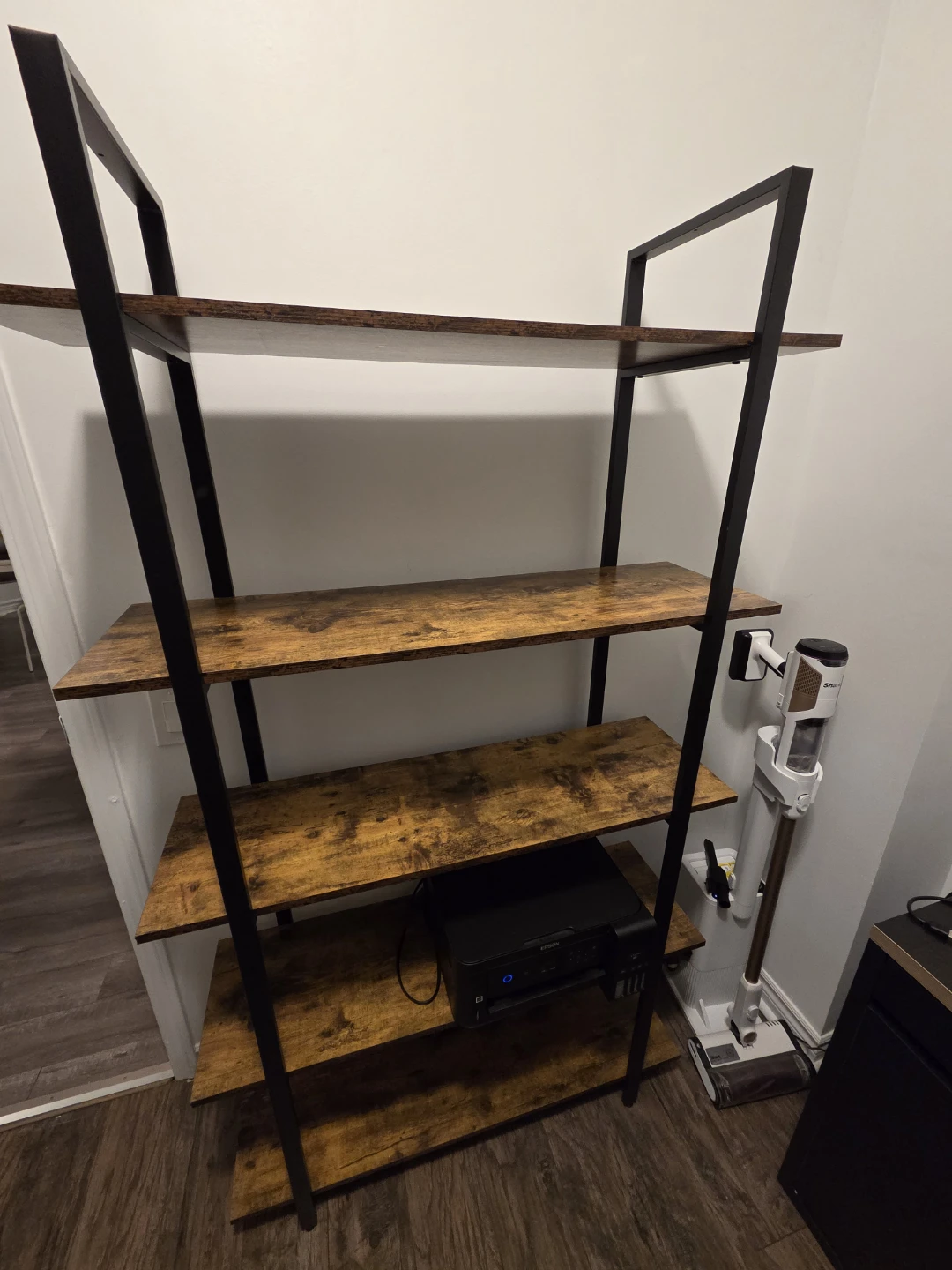 Industrial Style 4-Tier Bookshelf - photo 3