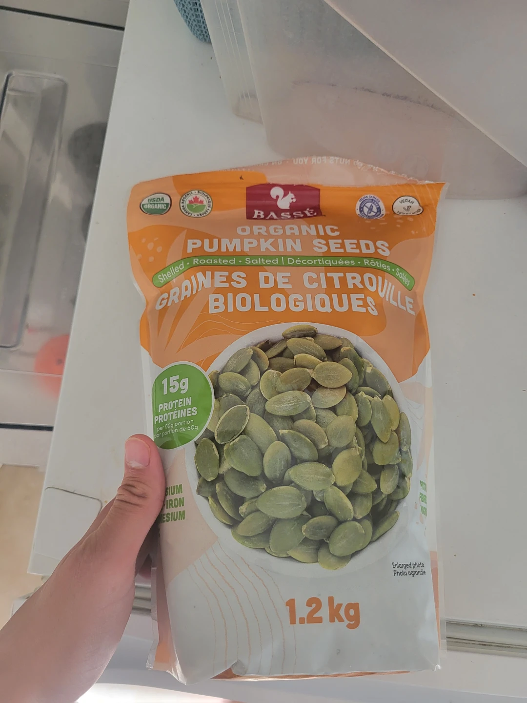 Basse Organic Roasted Salted Pumpkin Seeds 1.2 kg