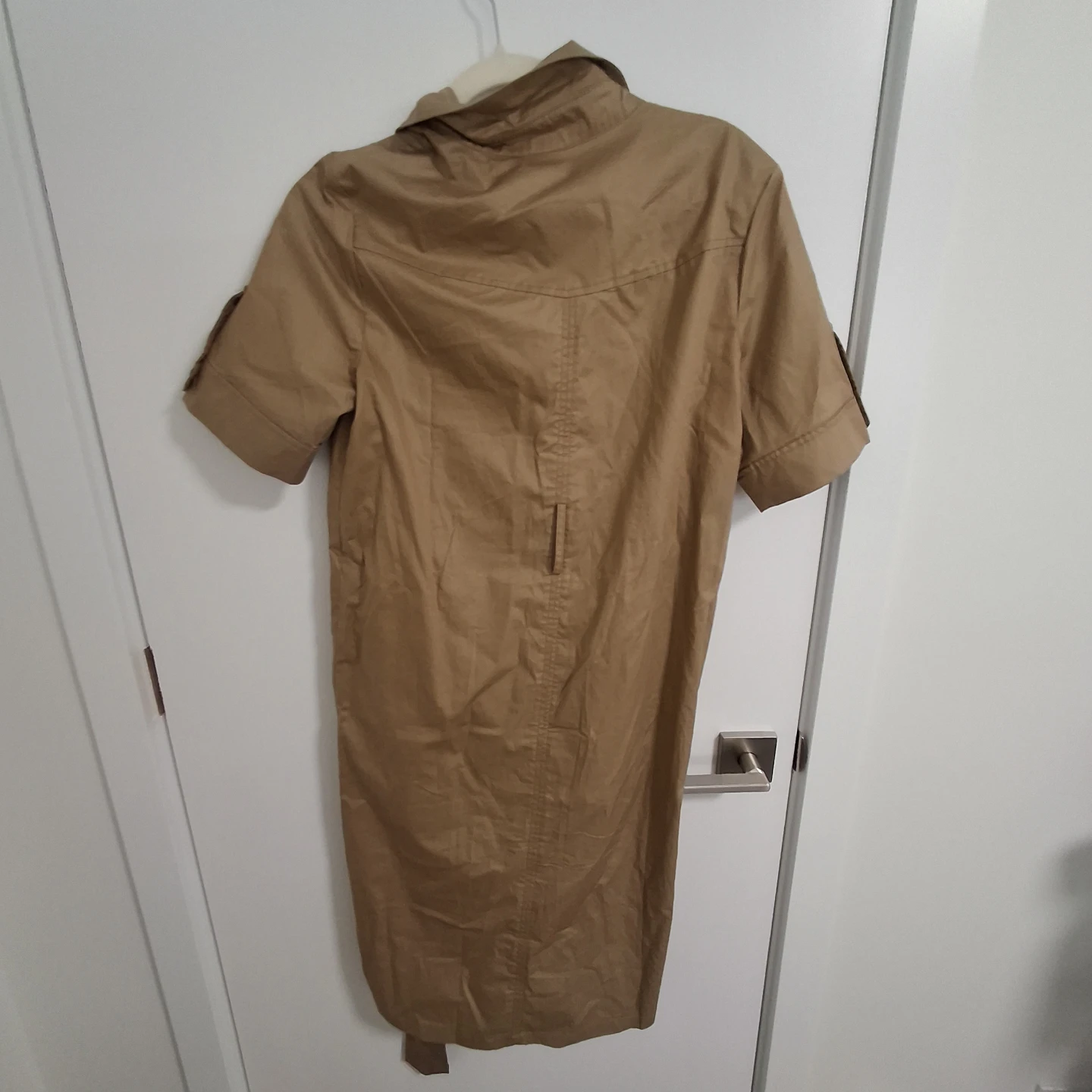 MOTF Tan Button-Up Shirt Dress with Belt - photo 3