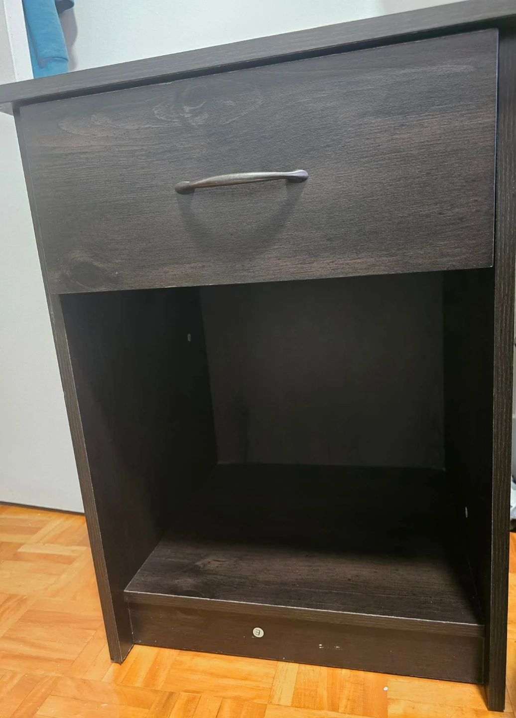 Dark Wood Nightstand with Drawer - photo 5