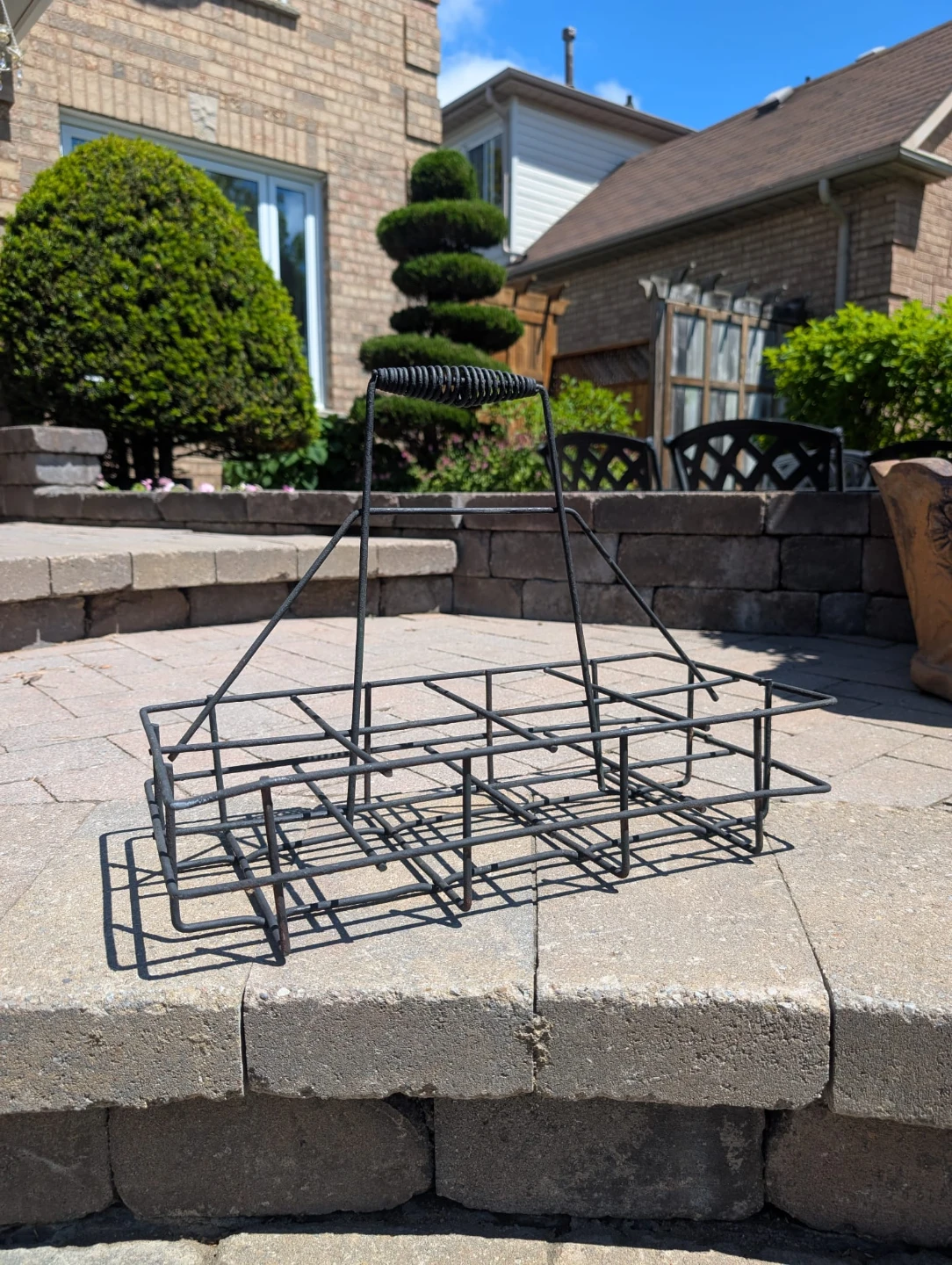 Vintage Wire Bottle Caddy Carrier - photo 2