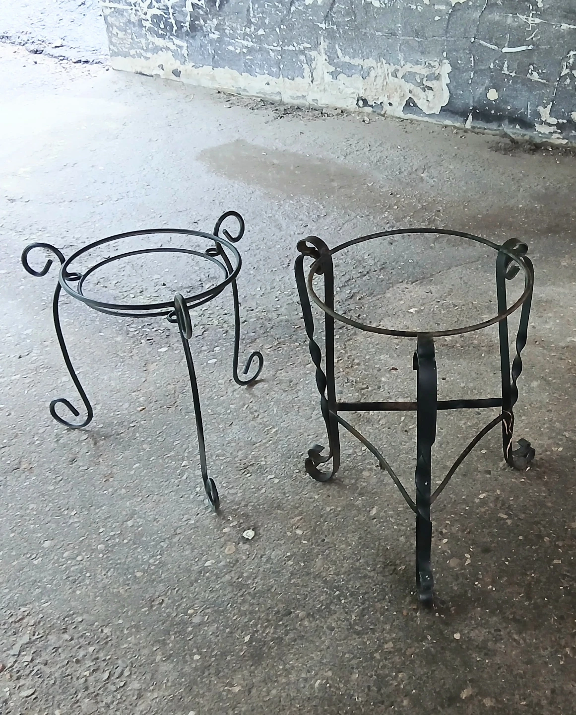 Pair Wrought Iron Plant Stands