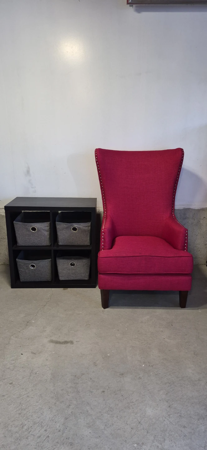 Hot Pink Wingback Accent Chair