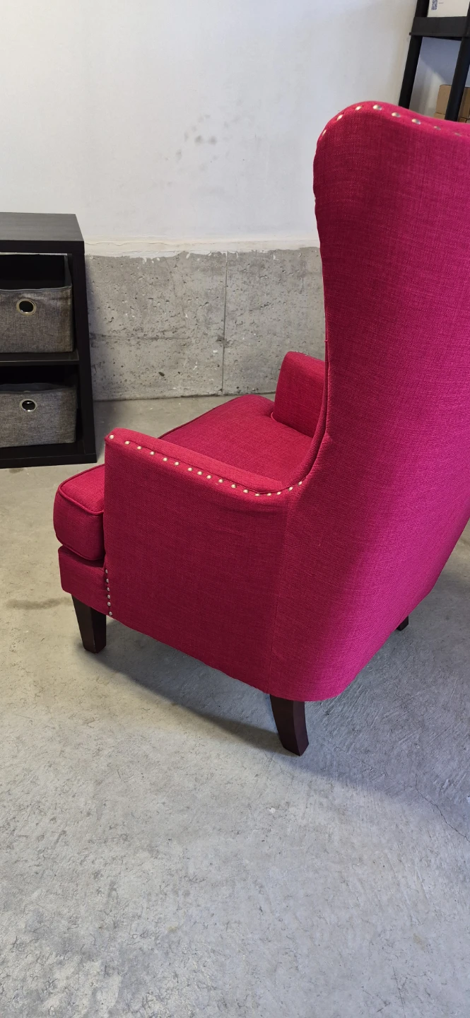 Hot Pink Wingback Accent Chair - photo 4