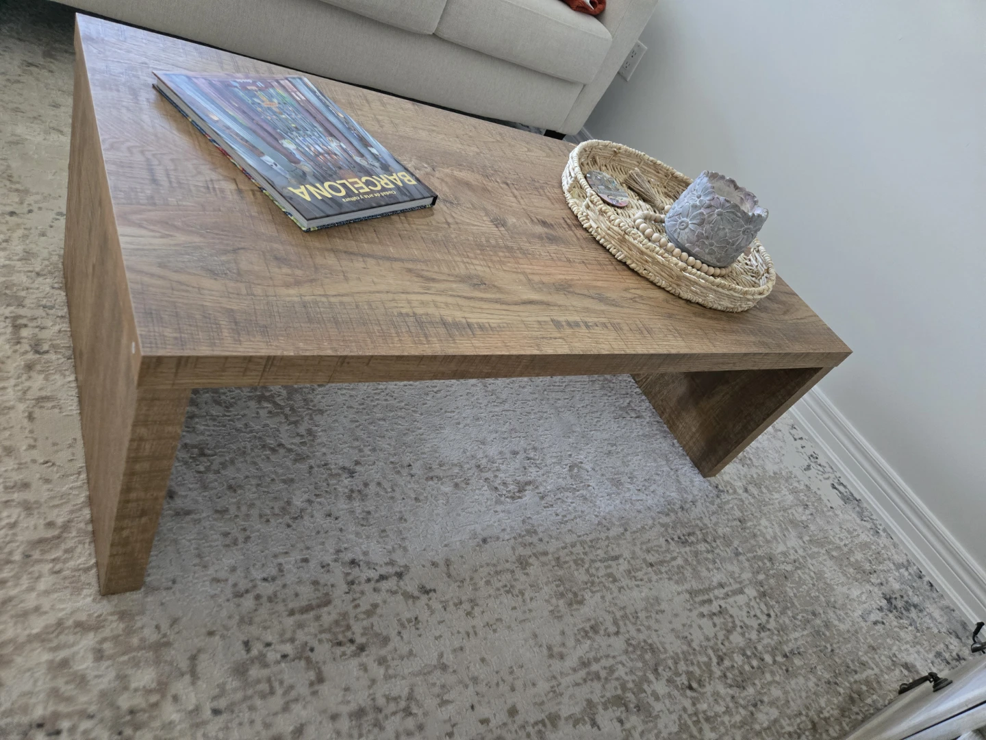 Modern Farmhouse Coffee Table (Rustic Mango Finish) - Like New!
