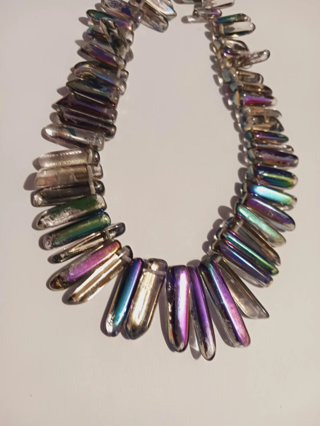 Opulent Rainbow Genuine Crystal Iridescent Quartz Stone Necklace - photo 3