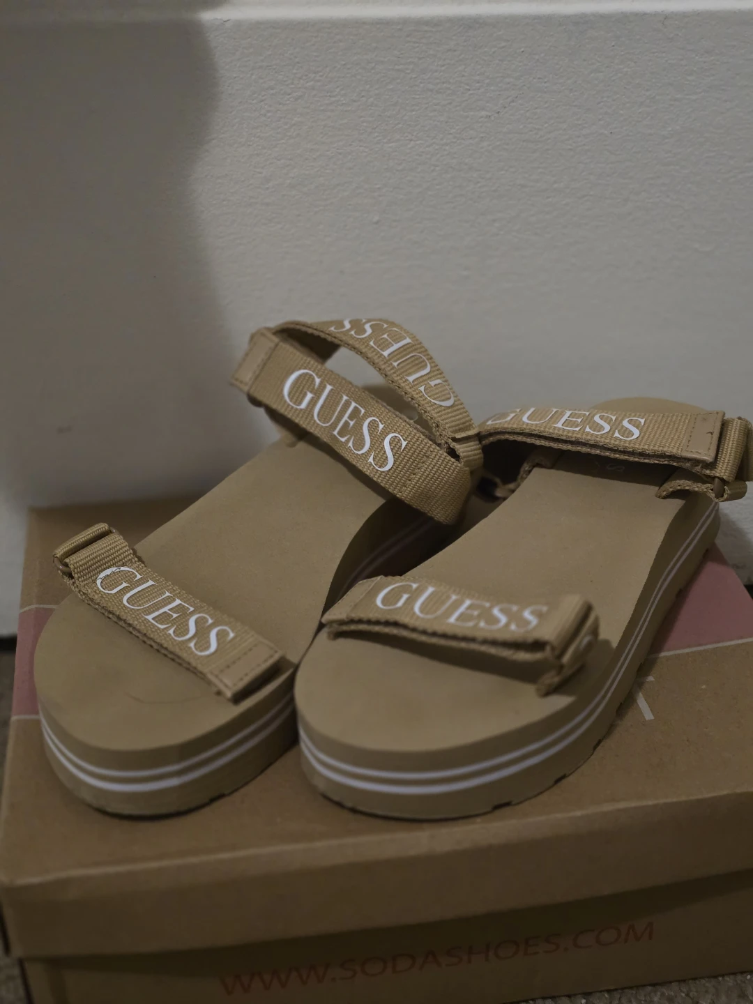 Guess Tan Platform Sandals - photo 2