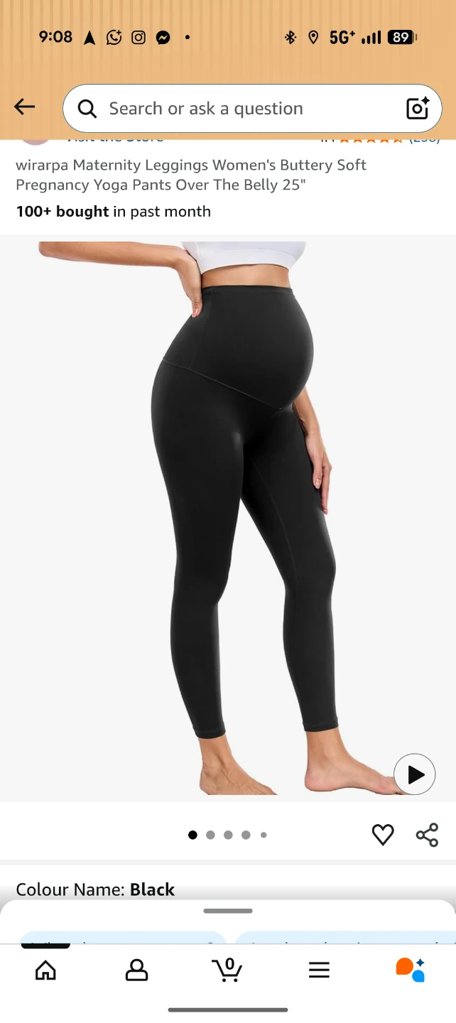 CRZ YOGA Women's Maternity Leggings Black S - photo 2