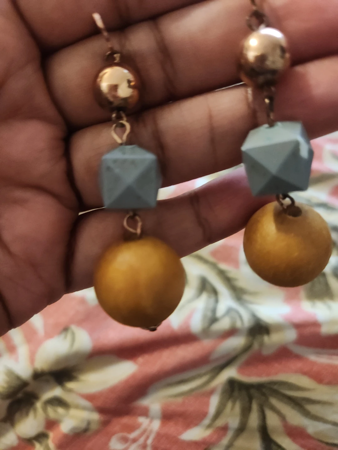 Geometric Beaded Drop Earrings ⚽