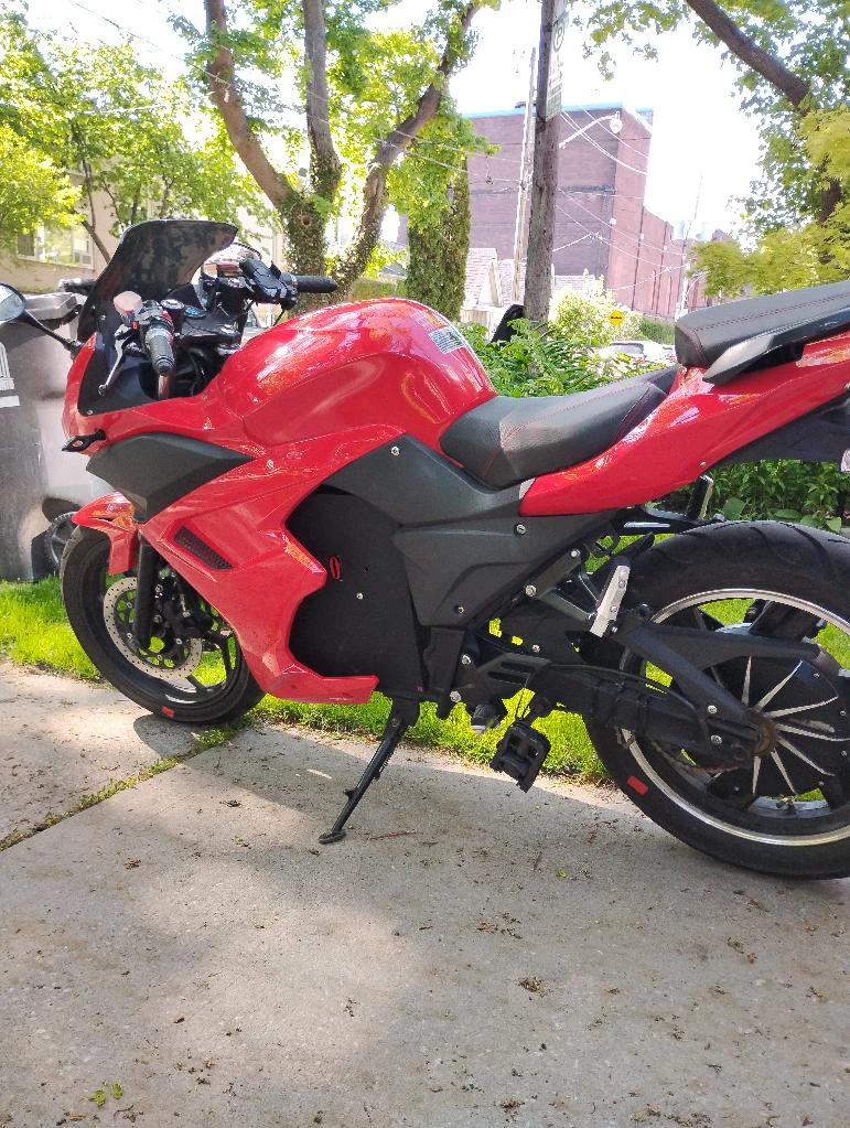 Red Electric Motorcycle
