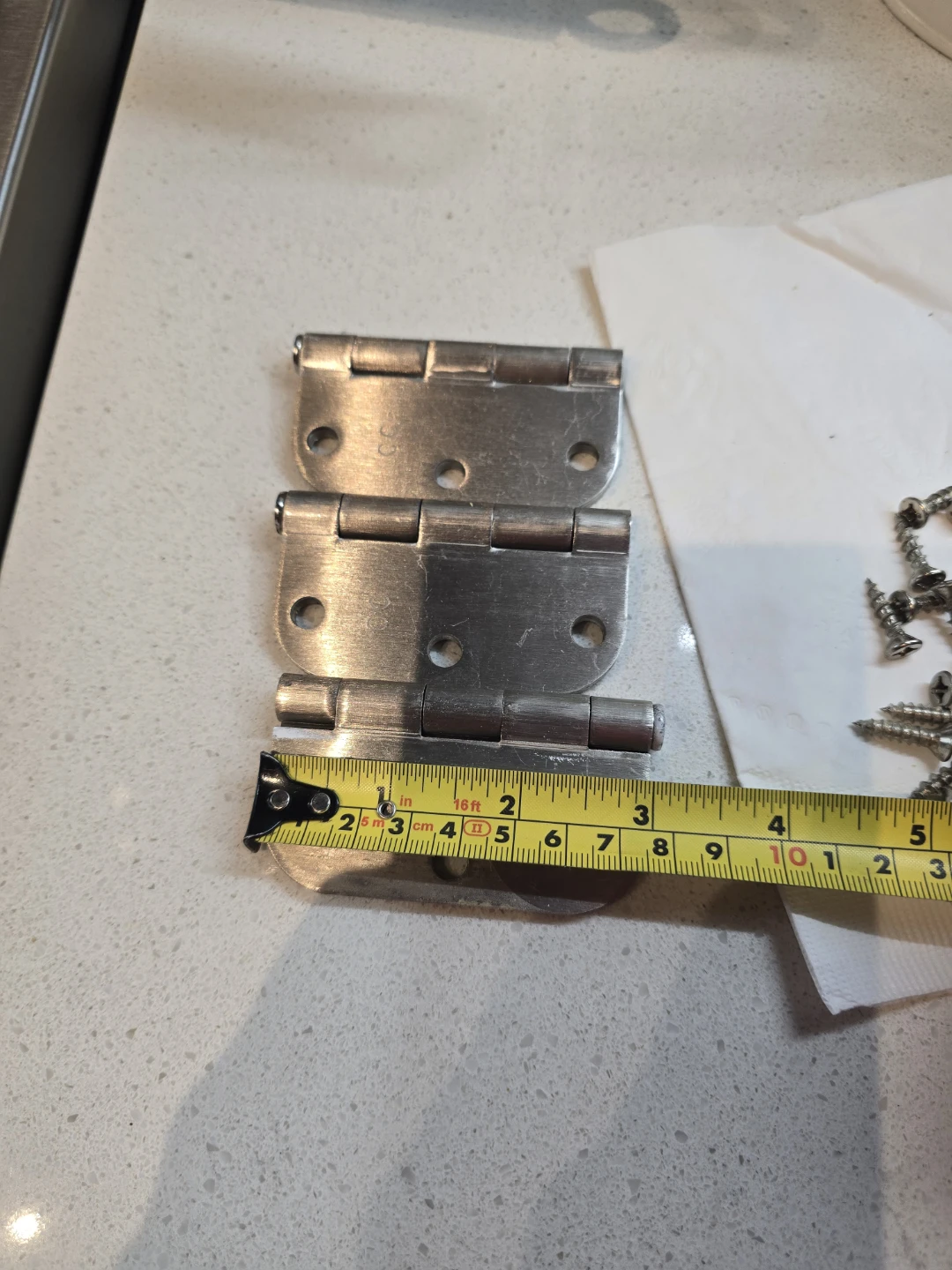 3x Silver Door Hinges - photo 2