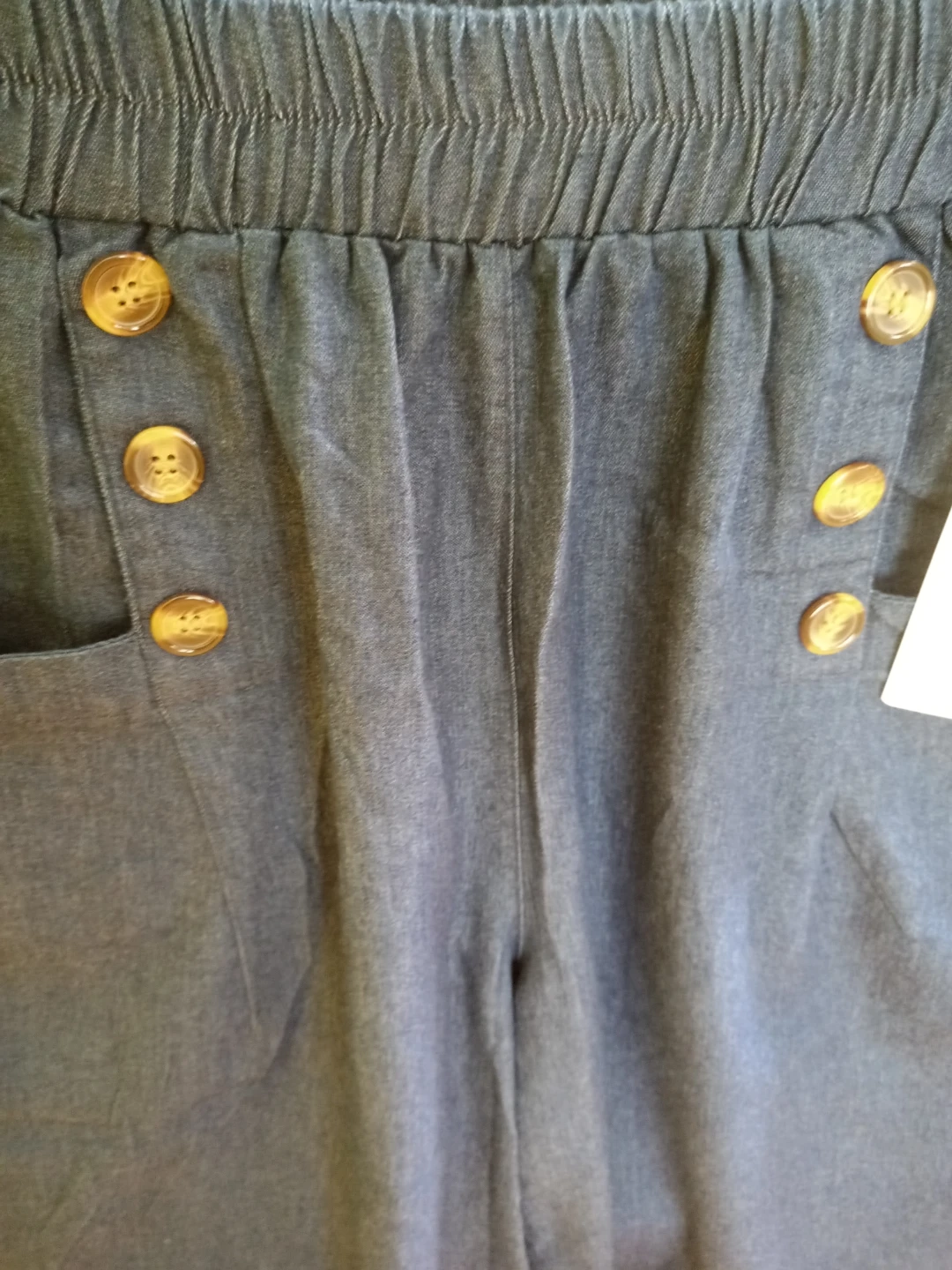 Women's Navy Culottes with Button Detail - photo 4
