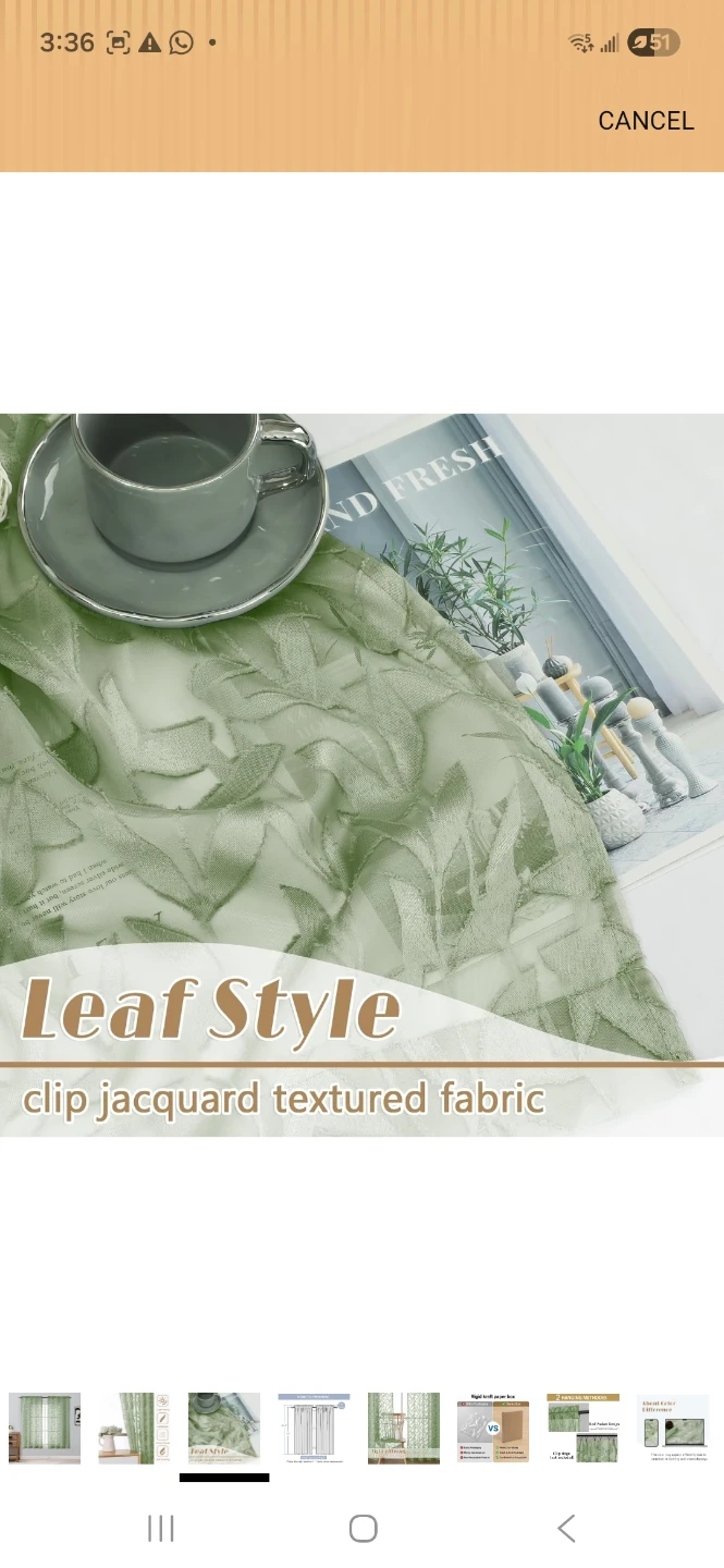 Light Green Leaf Style Curtains - photo 3