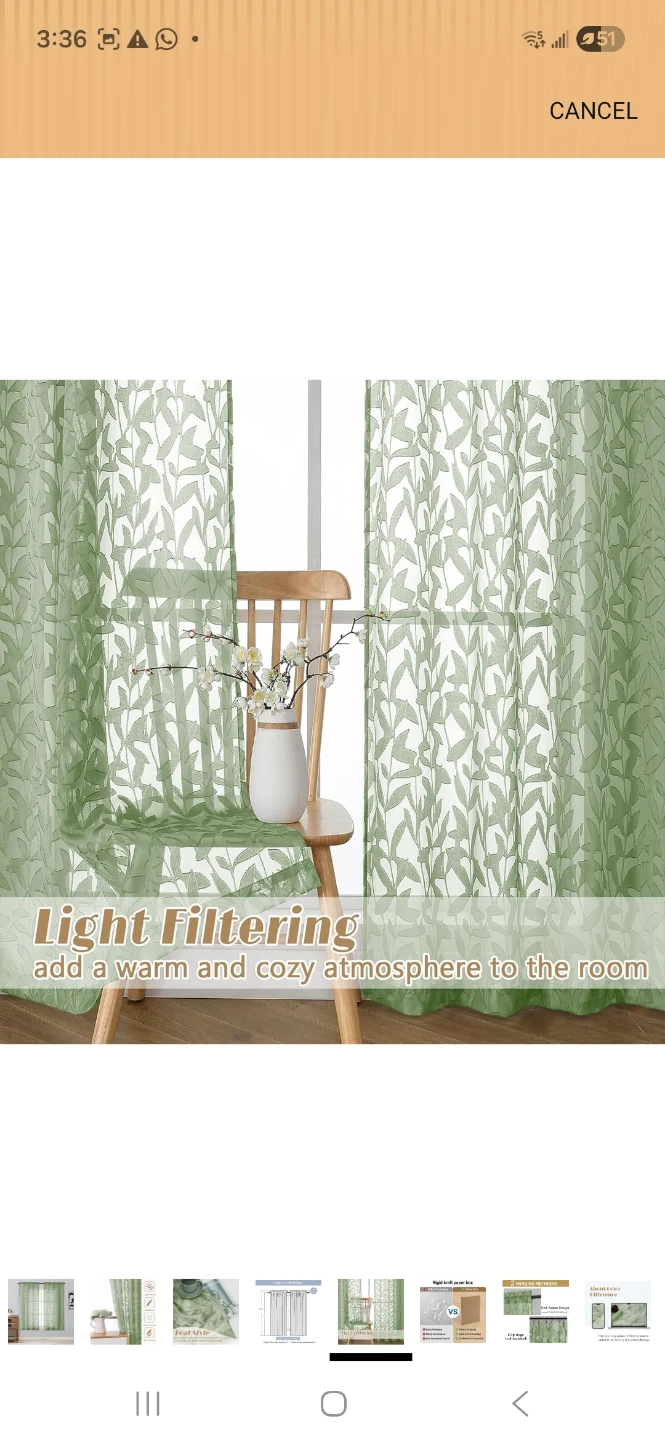 Light Green Leaf Style Curtains - photo 5