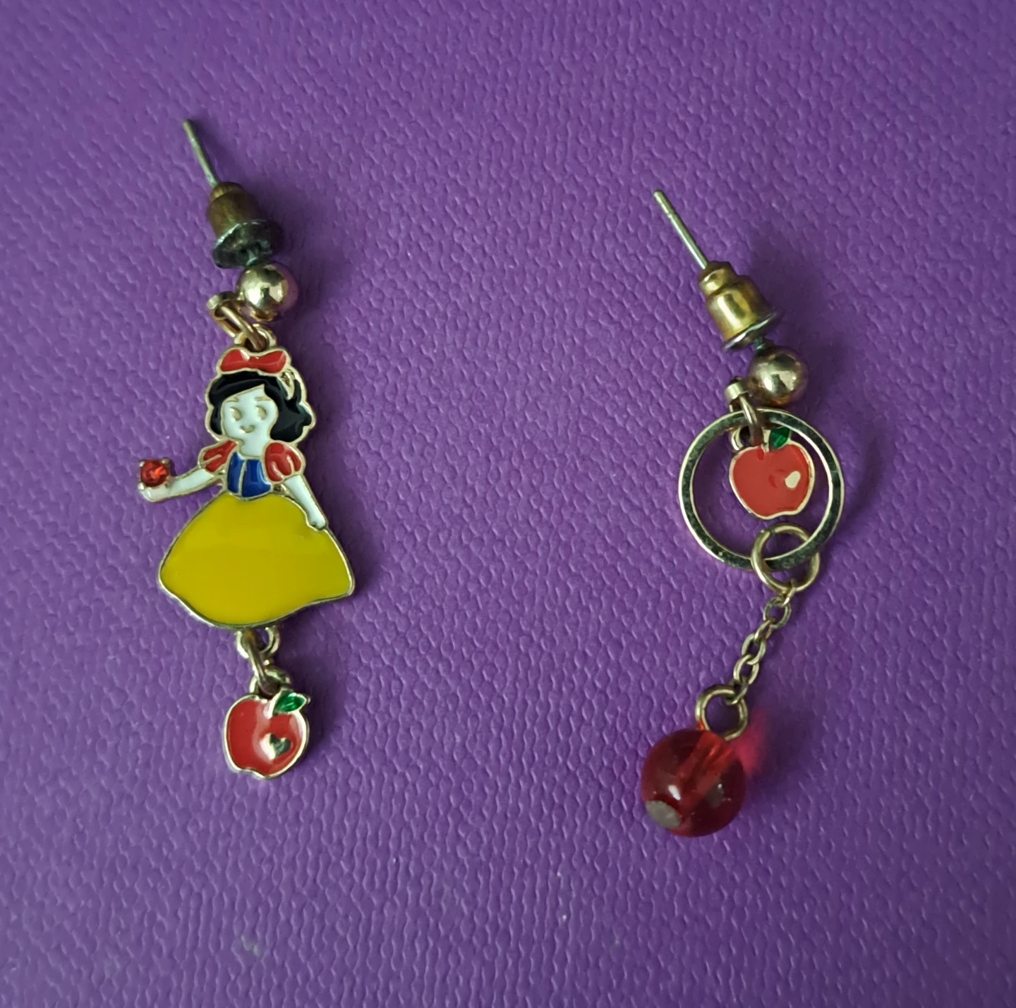 Snow White and Apple Dangle Earrings