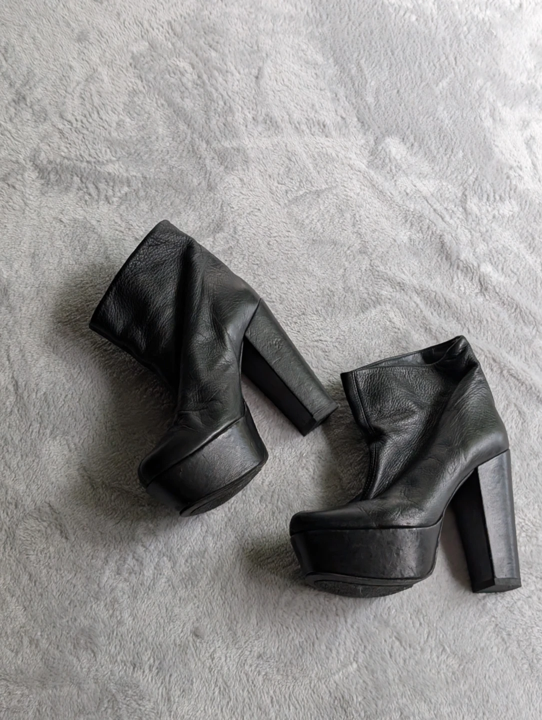 ⚽Versace Black Leather Platform Ankle Boots - photo 5