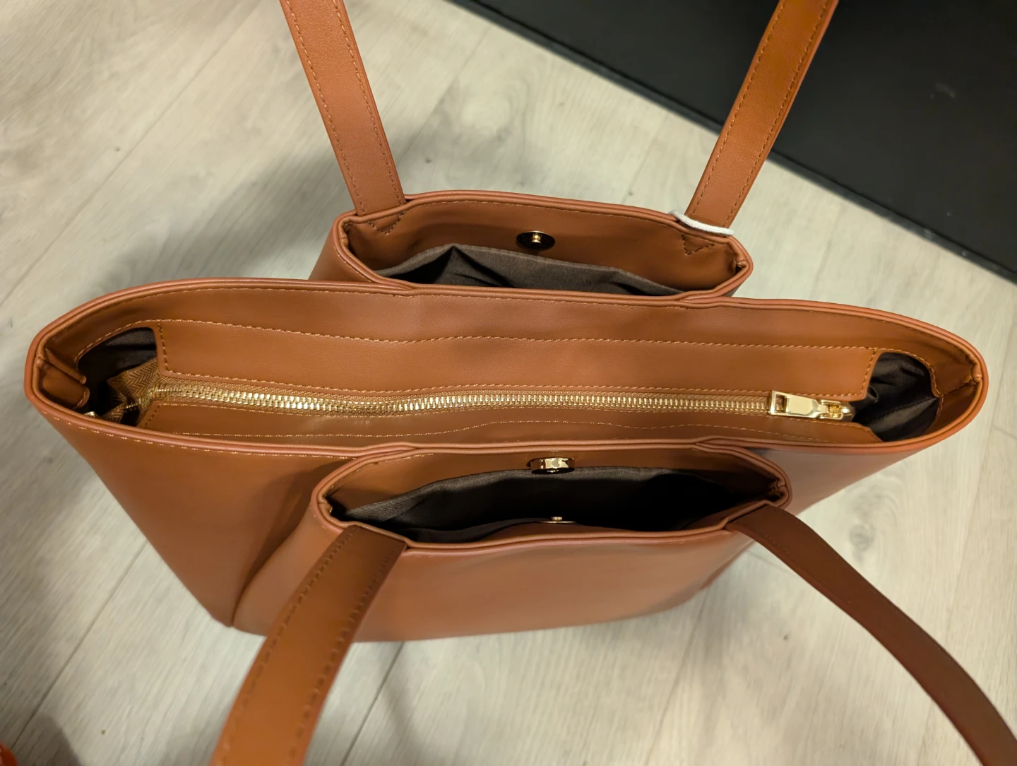 Apryl Brown Faux Leather Tote Bag - photo 2