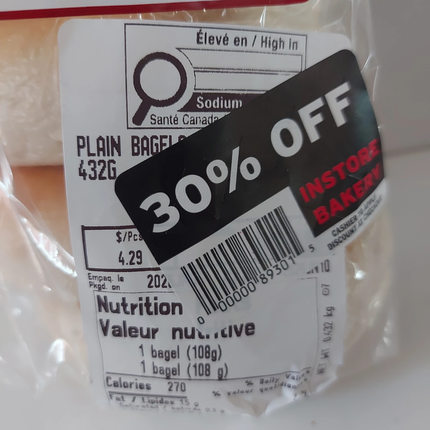 FREE - Front Street Bakery Plain Bagels (432g) - photo 2