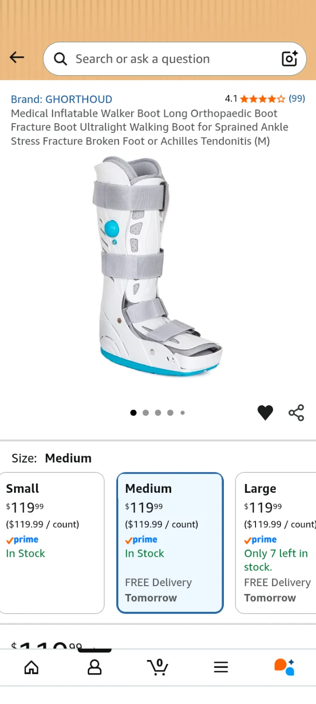 New.   GHORTHOUD Medical Inflatable Walker Boot - Size Medium - photo 2