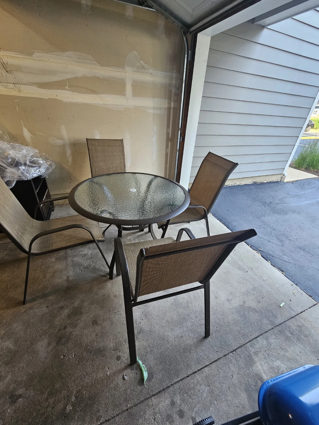 Glass Top Patio Table with 4 Chairs - photo 2