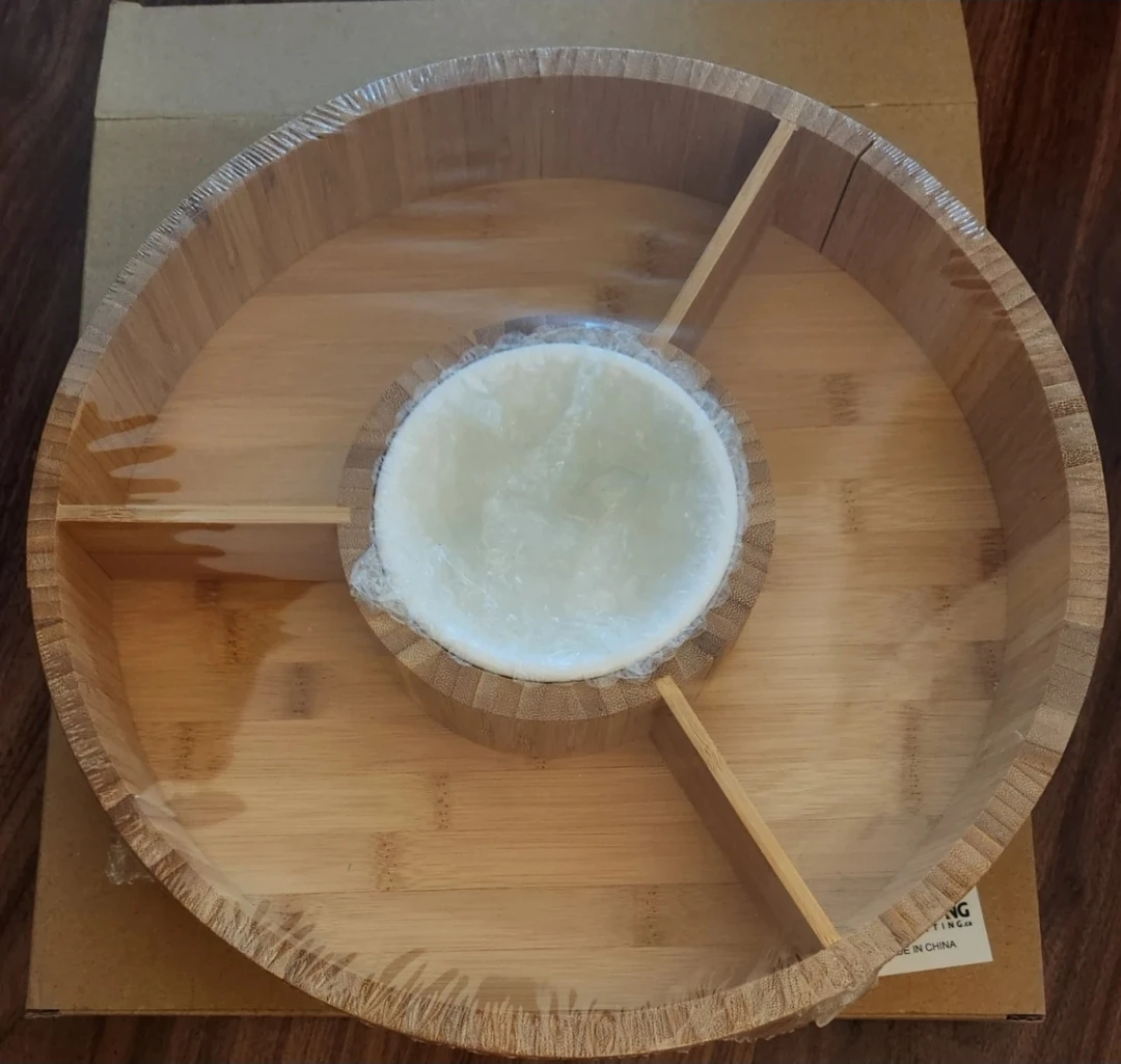 ⚽ Bamboo Serving Tray with a dip bowl