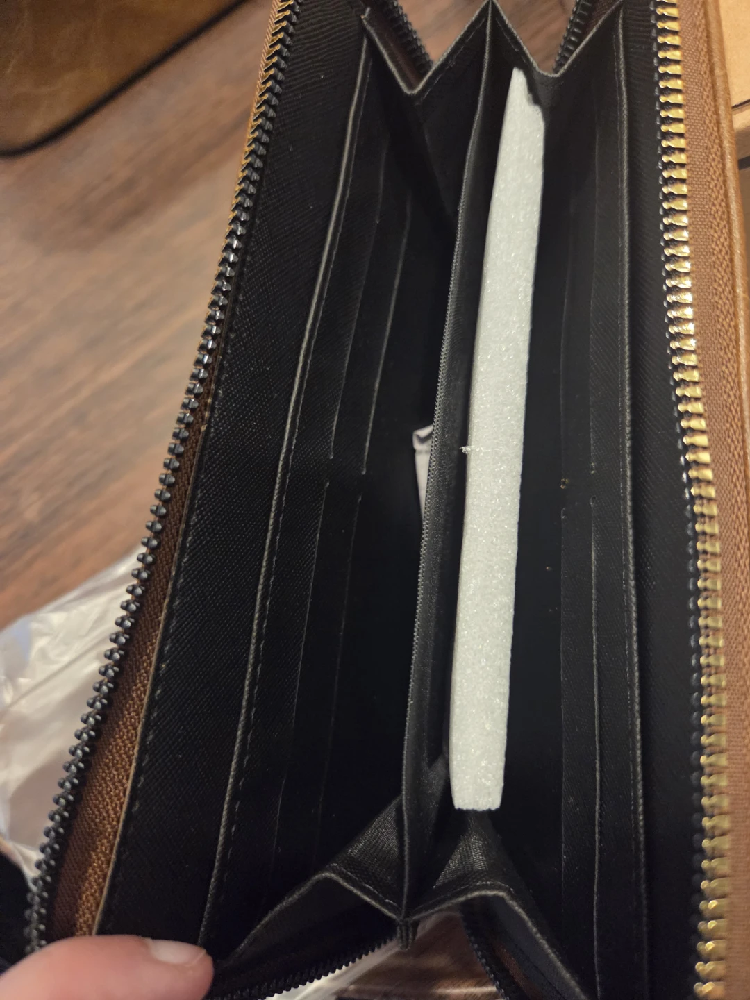 Brown Faux Leather Wallet with Card Slots