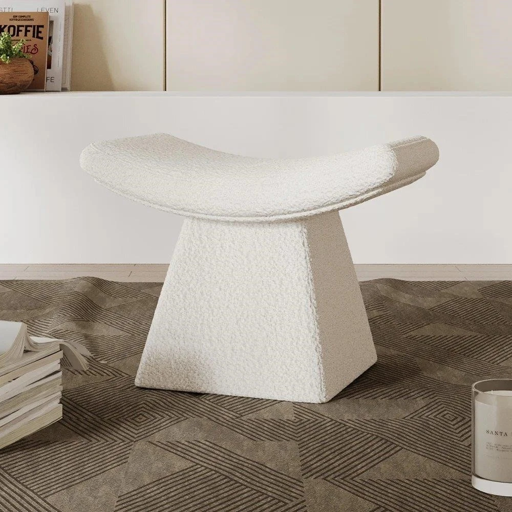 BRAND NEW Sculptural Bouclé Stool/Ottoman