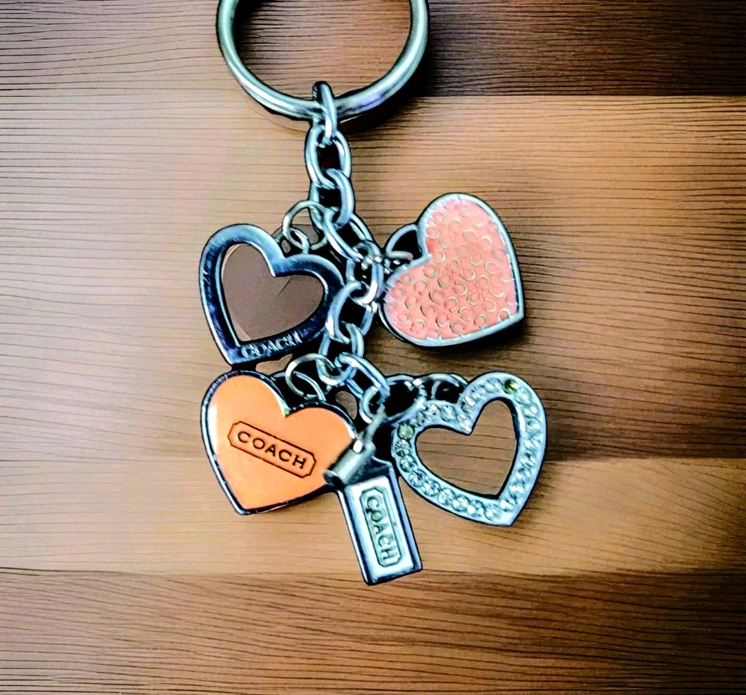 COACH Y2K Peach, Pink and Swarovski Crystal keychain/ Charm - photo 2
