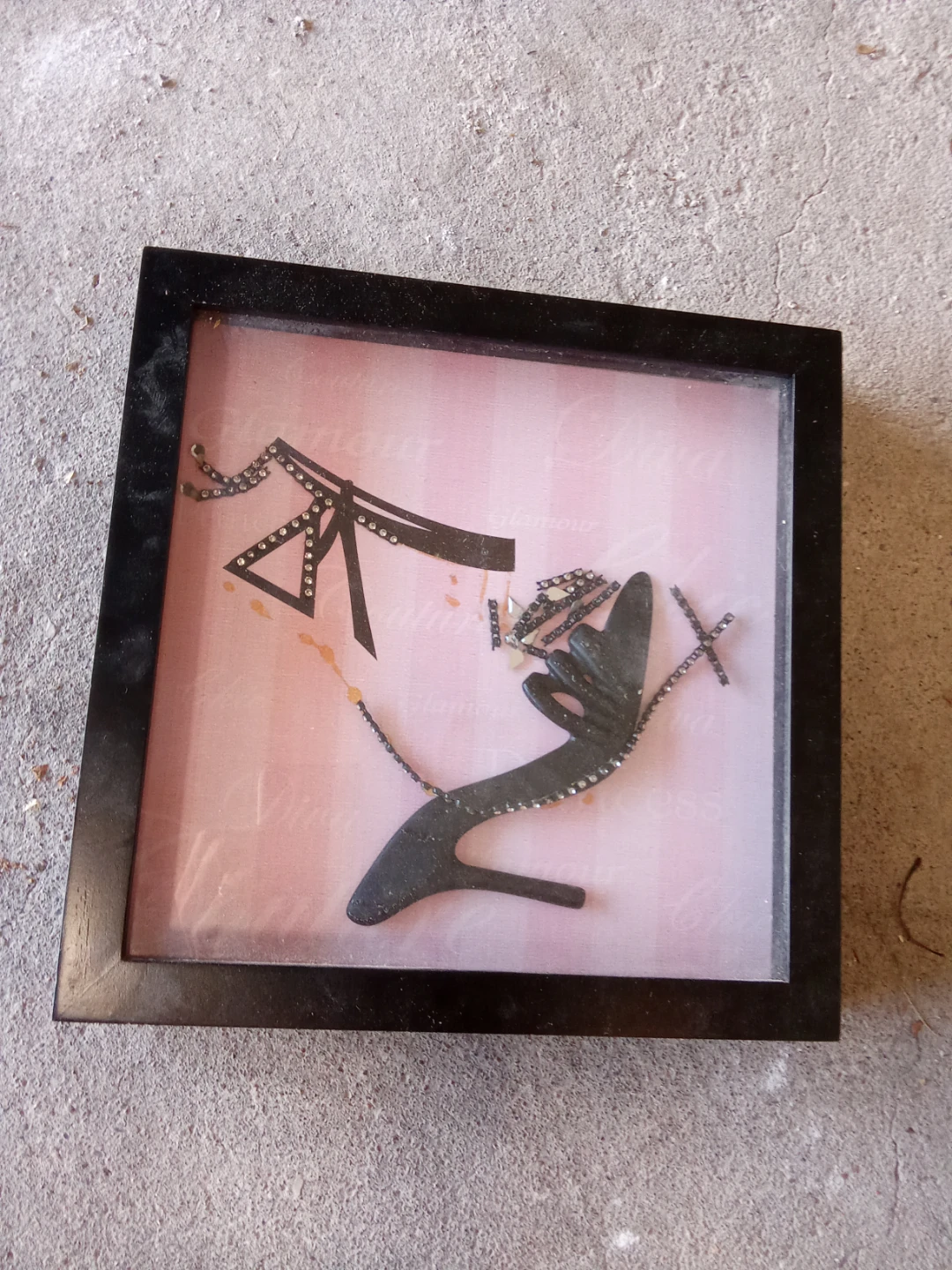 Decorative Framed High Heel Shoe Art
