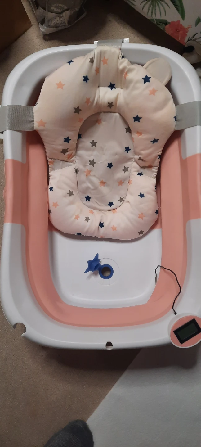 Pink Foldable Baby Bathtub with Digital Thermometer ⚽️ - photo 2