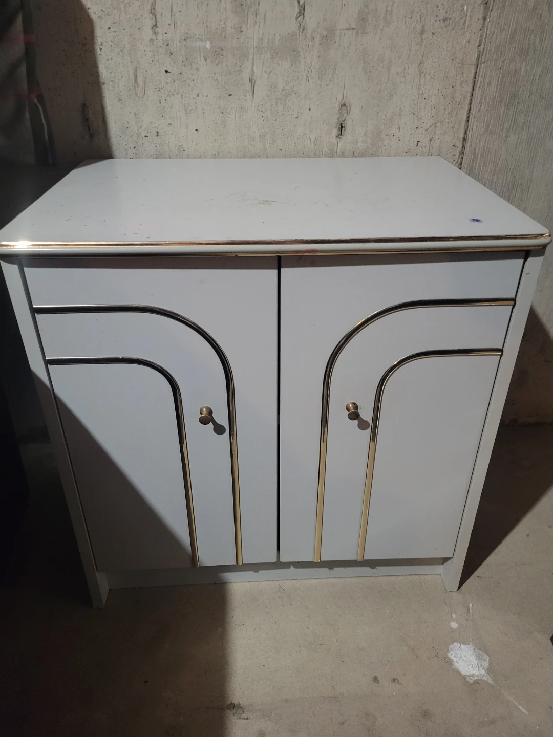 Grey Cabinet with Gold Trim set of 2!