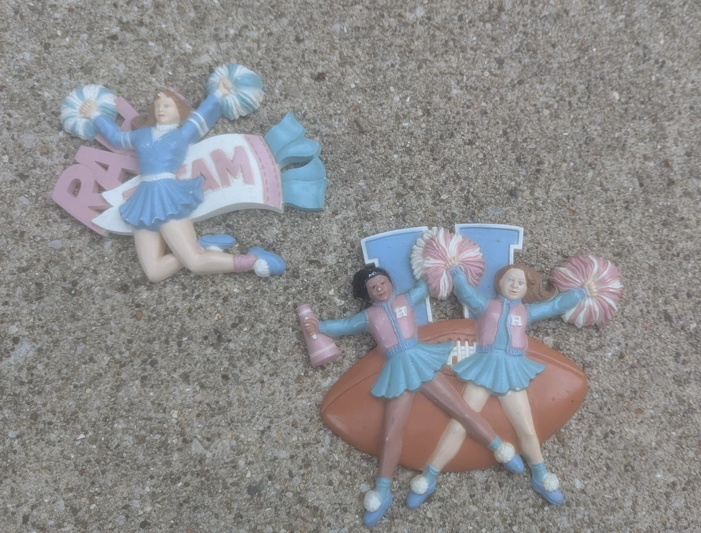 Vintage Burwood Cheerleader Wall Plaques Hangings Teen Kids Home