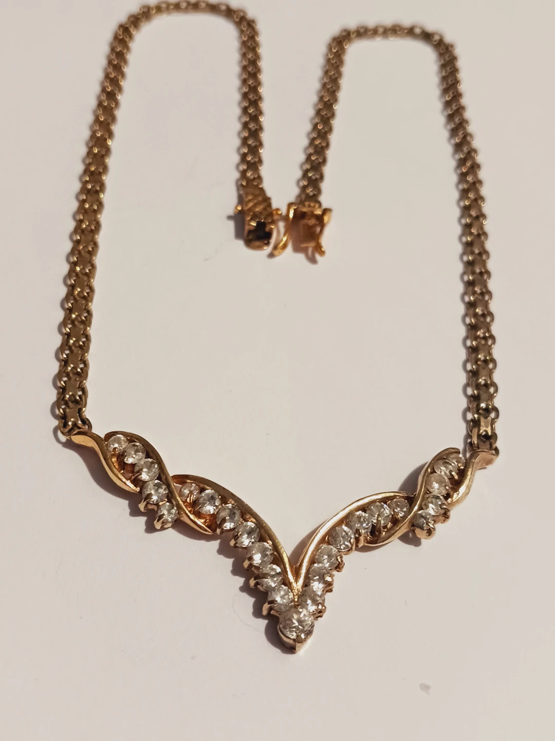 ART DECO GORGEOUS GOLD VERMIEL STERLING SILVER 925 NECKLACE - photo 2