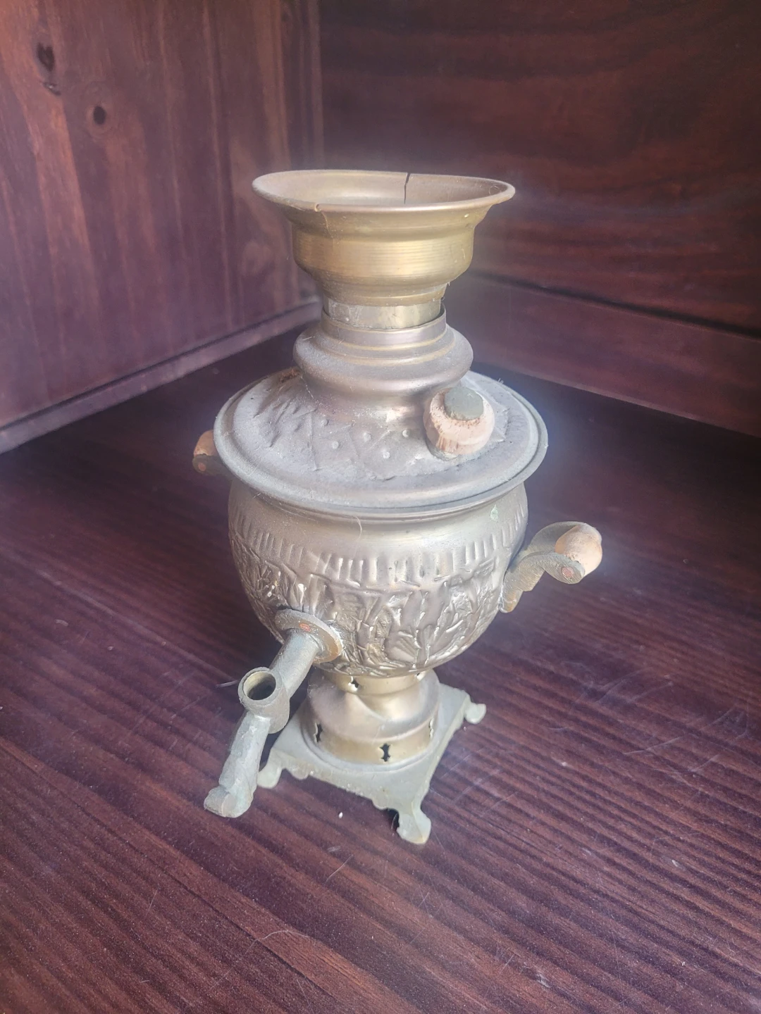 Antique Brass Samovar-Russian