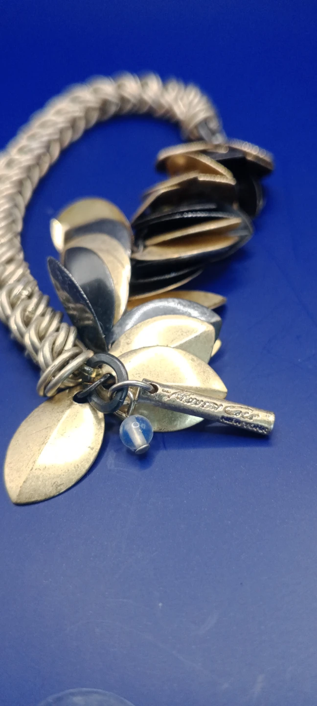 Statement Chunky Chain Bracelet with Leaf Charms - photo 2