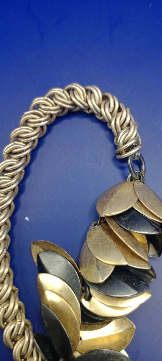 Statement Chunky Chain Bracelet with Leaf Charms - photo 3