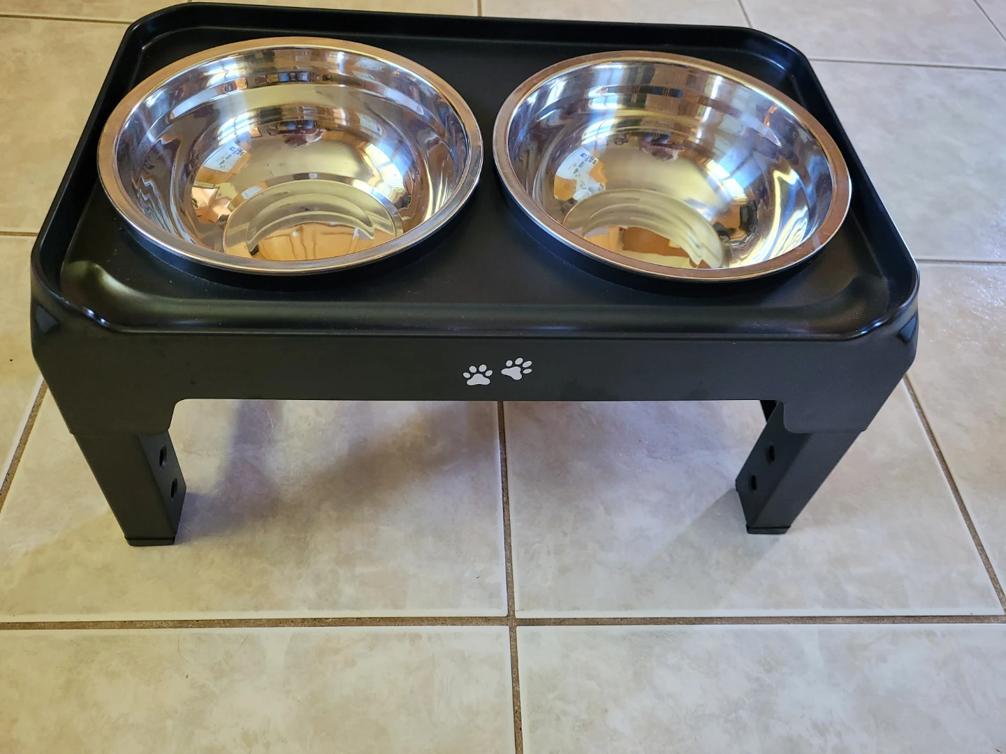 Elevated Dog Bowl Feeder with Stainless Steel Bowls