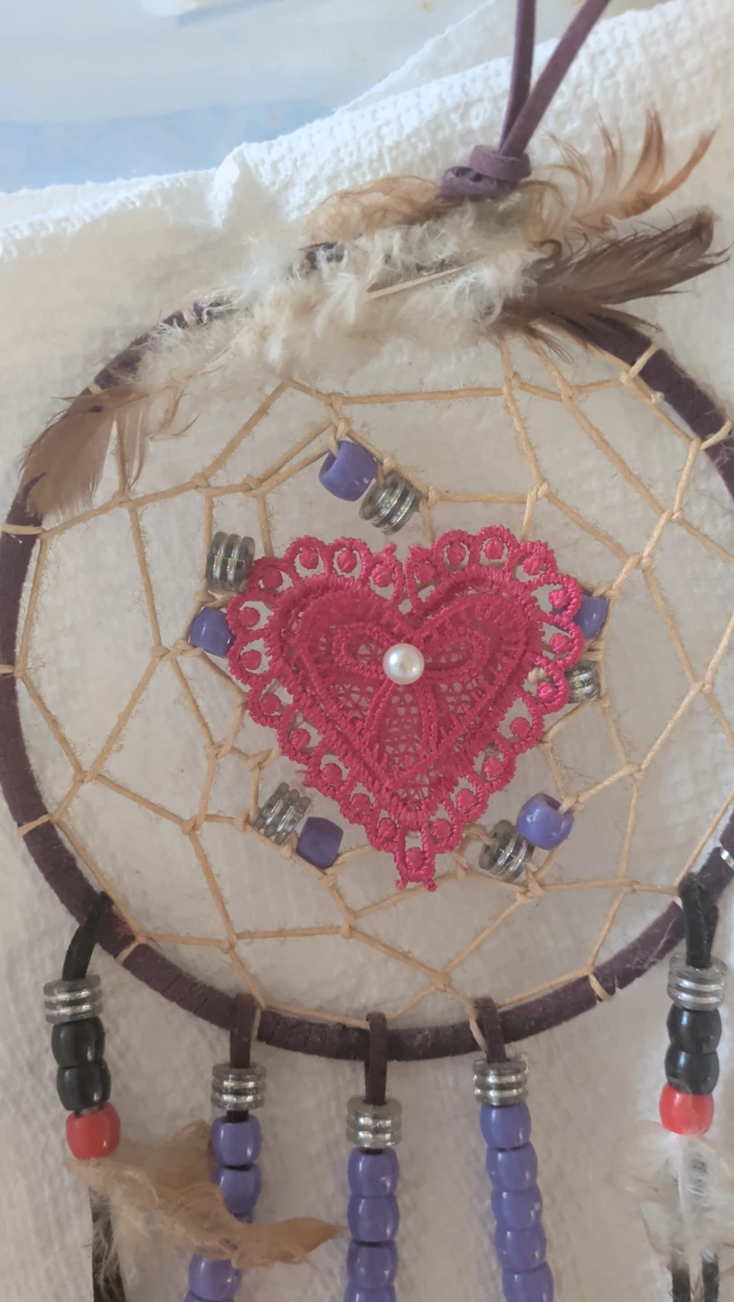 Handmade Dream Catcher with Pink Heart - photo 2