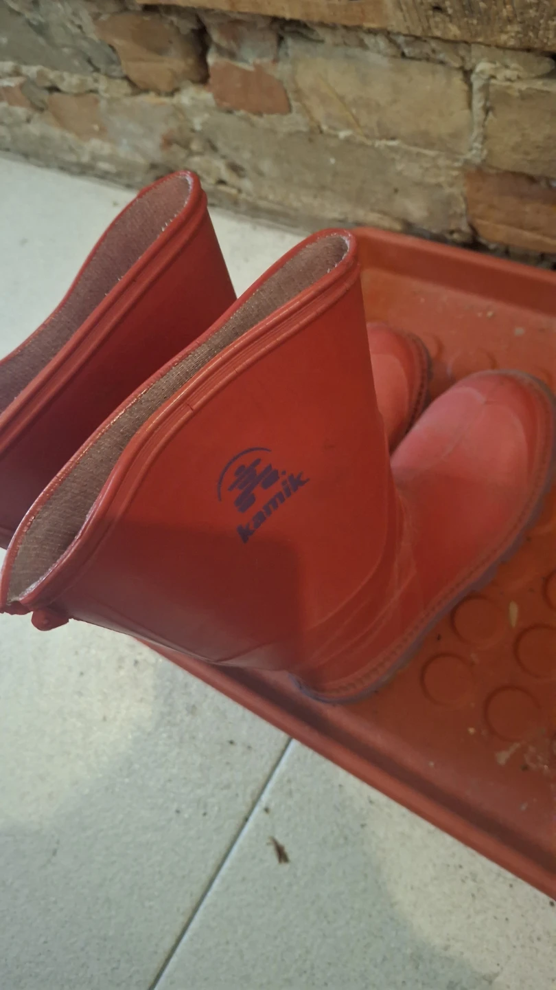 Kamik Pink/Red Rain Boots