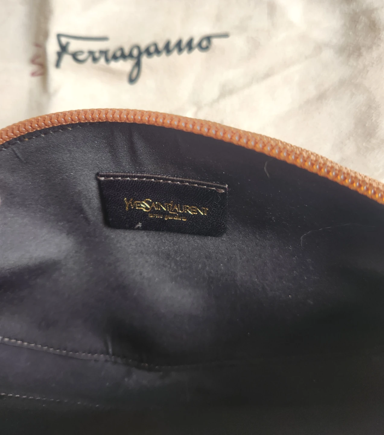 Salvatore Ferragamo Brown Leather Flower Clutch Pouch - photo 3