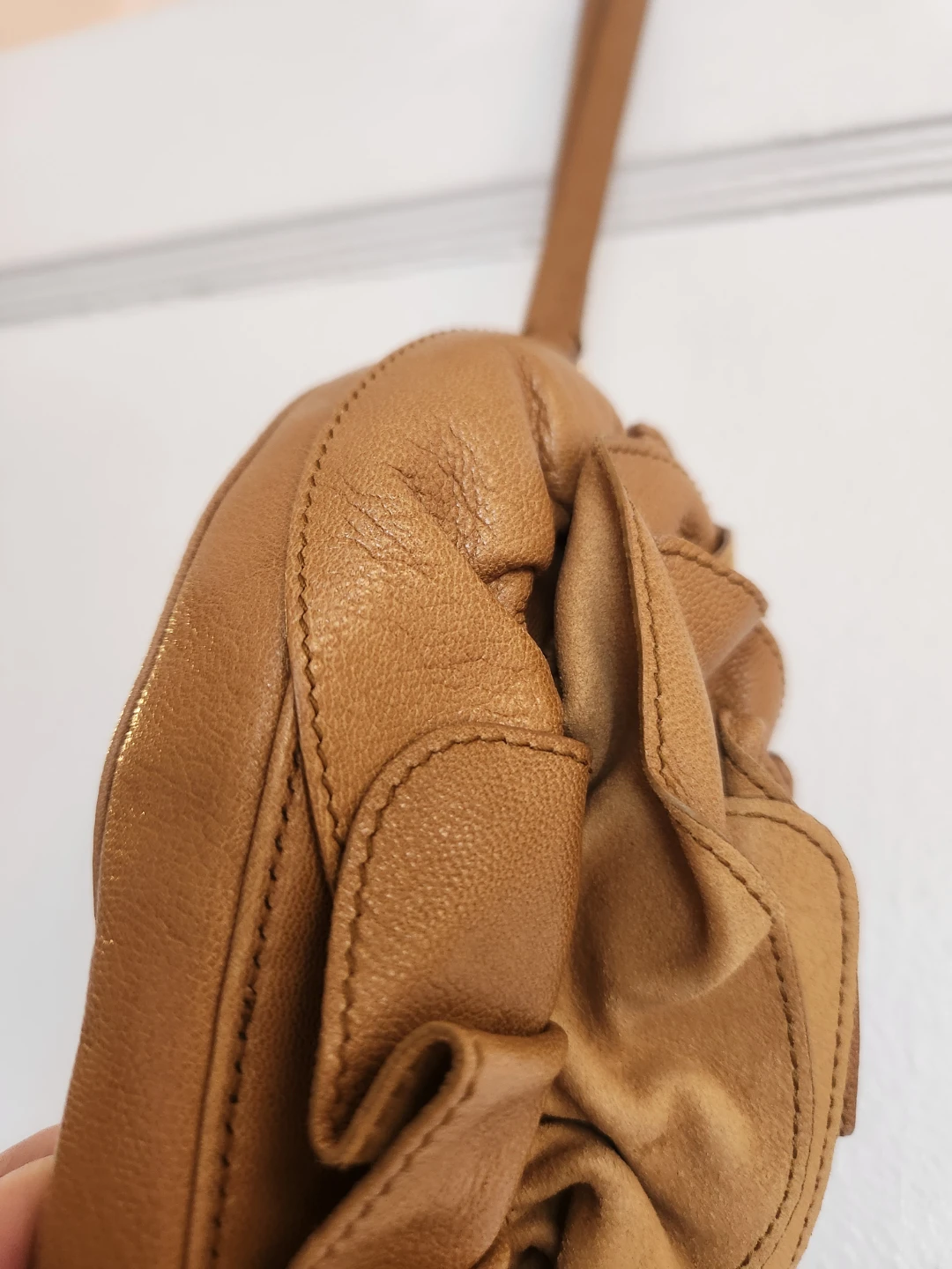 Salvatore Ferragamo Brown Leather Flower Clutch Pouch - photo 4