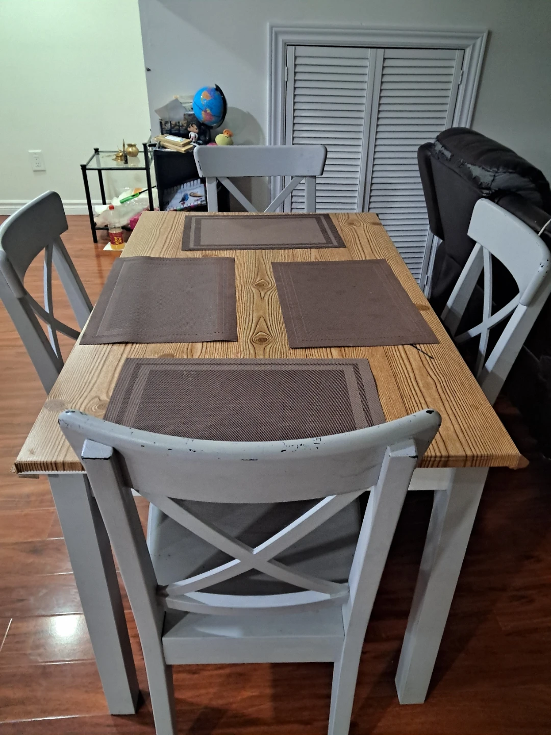 Wooden Dining Table with Four Chairs