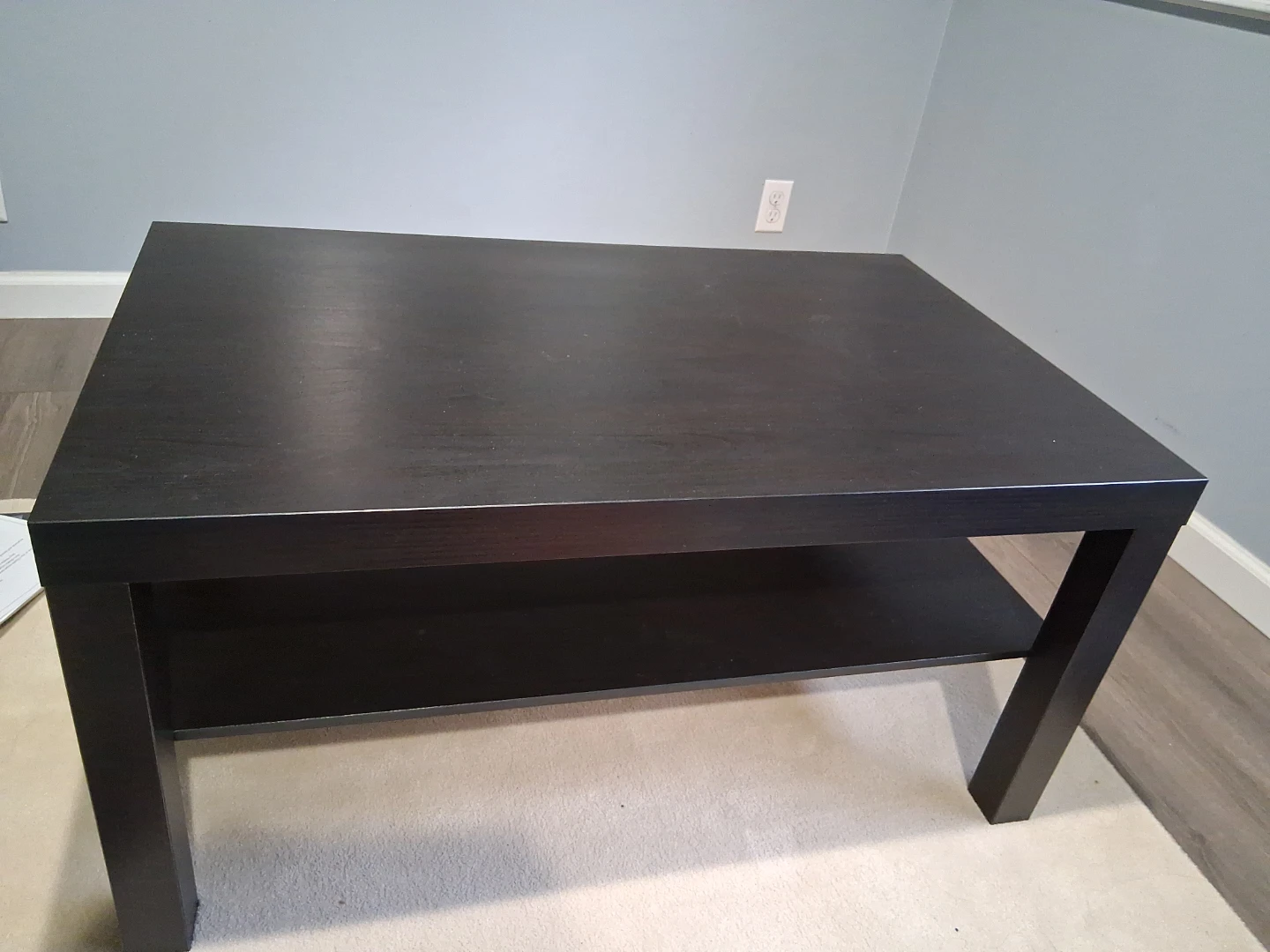 Black Coffee Table with Shelf - photo 2