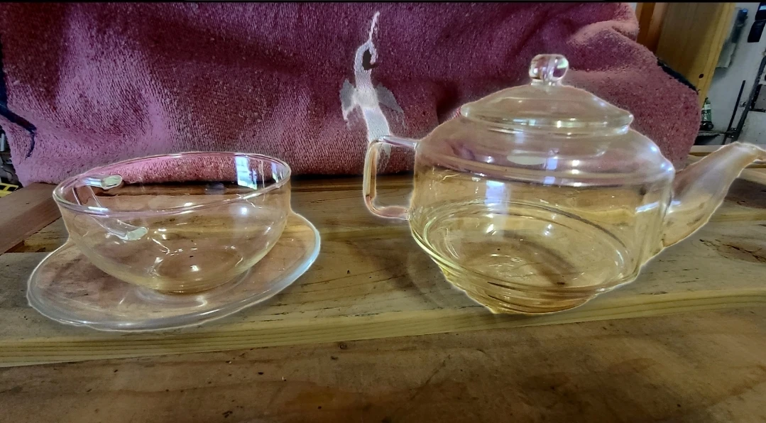 Glass Teapot and Cup Set
