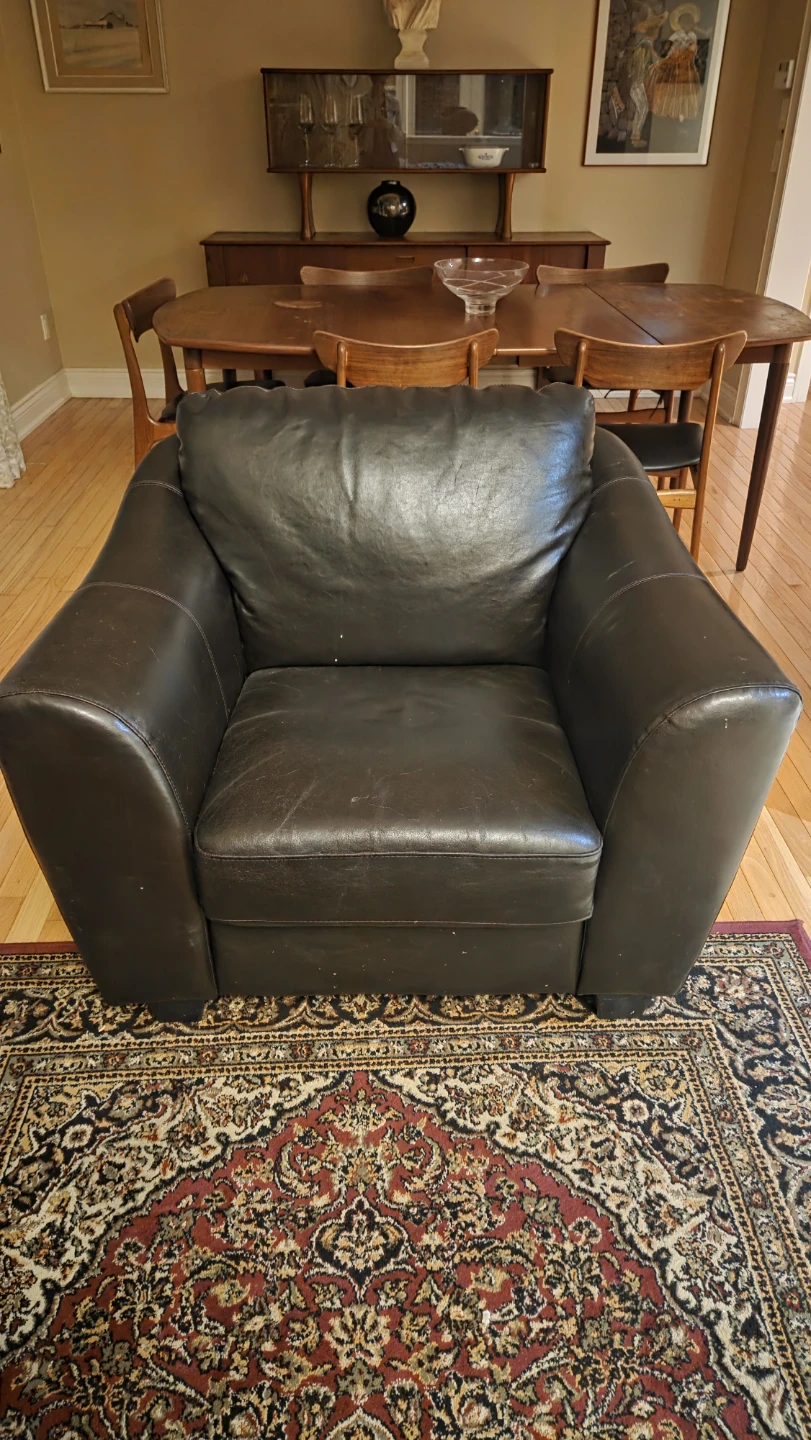 Dark Brown Leather Armchair